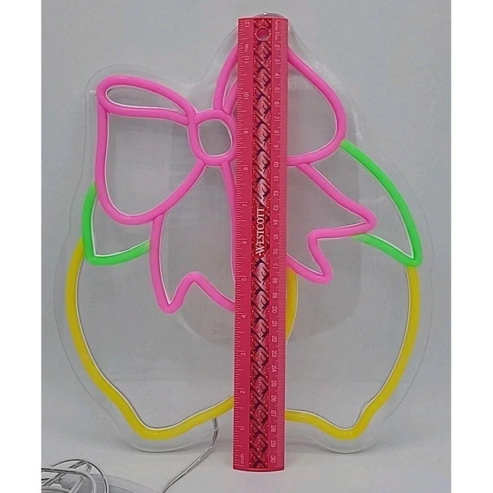 NIB Lemons With Bow Neon Sign for Wall or Room Art Decoration Dimmable LED USB